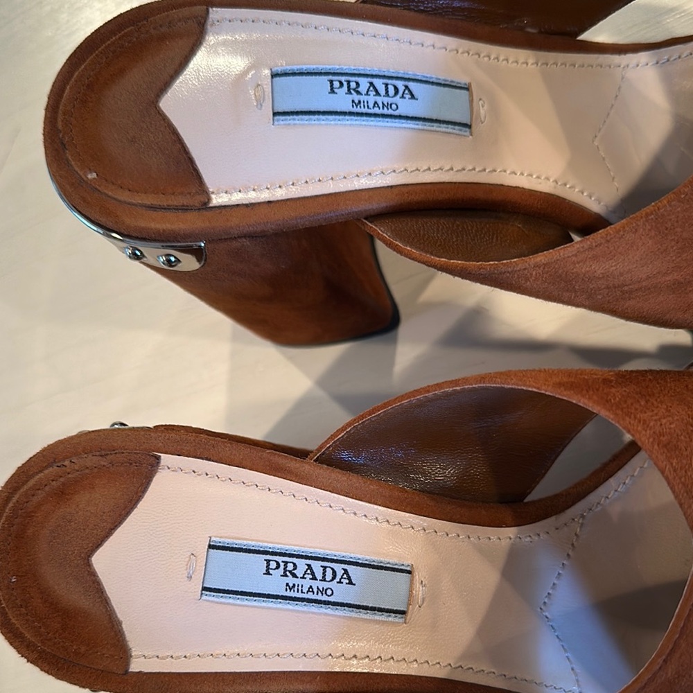 Prada Brown Sandals with Chunky Heel - Picture 4 of 8